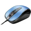 USB-kabelmuis, 4 knoppen, optisch, symmetrisch, blauw