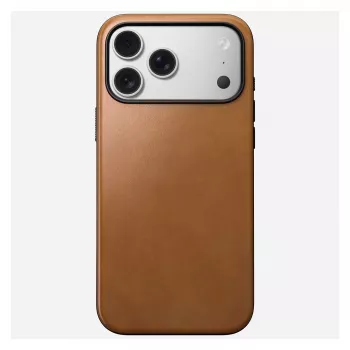 Handyhoesje Nomad Modern Leather Case Cover voor iPhone 17 Pro Max, 17,5 cm (6,9 inch), tan, leer + PC/TPU