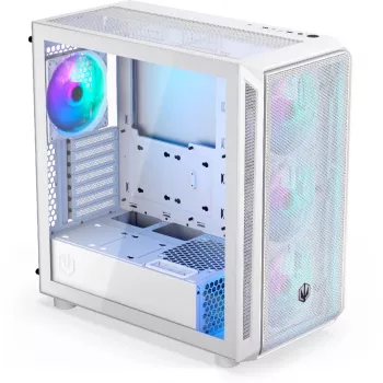 Endorfy Arx 700 ARGB pc-behuizing, midi-tower, ATX, tempered glass - inclusief 4x 140 mm ARGB-ventilator, wit (EY2A017)