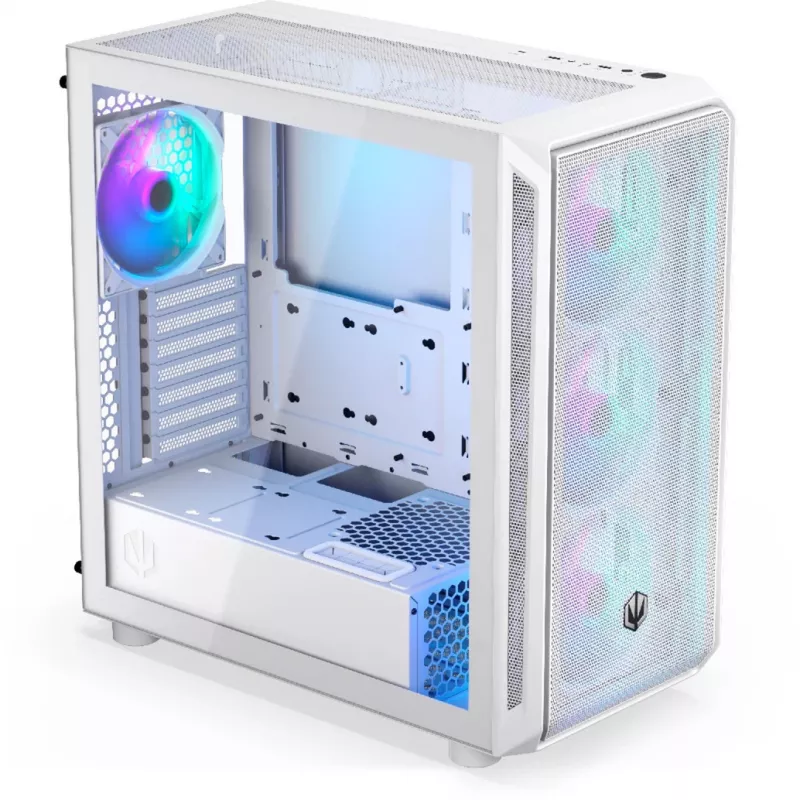 Endorfy Arx 700 ARGB pc-behuizing, midi-tower, ATX, tempered glass - inclusief 4x 140 mm ARGB-ventilator, wit (EY2A017)