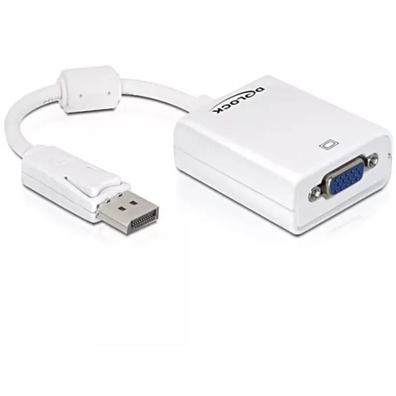 Videokabel-adapter DeLOCK 61766 0,125m VGA DisplayPort wit
