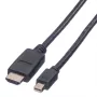 Mini DisplayPort-kabel VALUE Mini DP-HDTV M/M 3 m