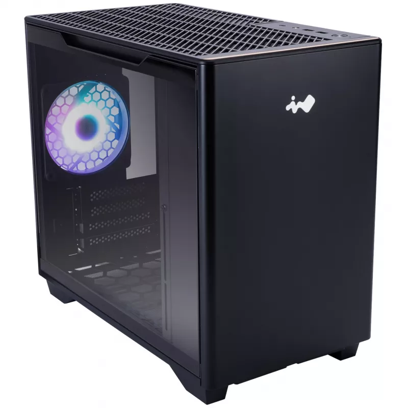 InWin A3 Mini-Tower gehard glas – zwart
