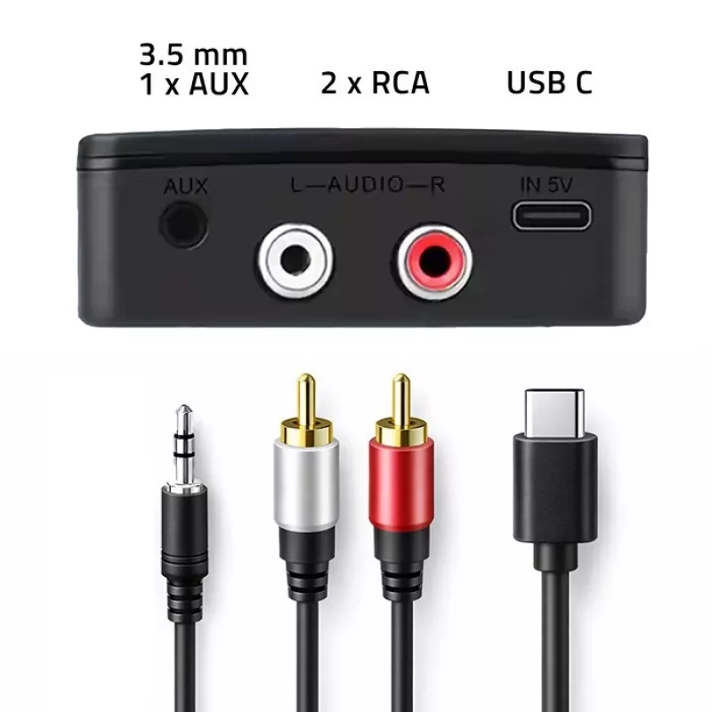 QOLTEC draadloze audio HiFi-zender/ontvanger model 56981 — Bluetooth/line-in audiobridge