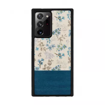Telefoonhoesje Man and Wood voor Samsung Galaxy Note 20 Ultra — blauwe bloem op zwart