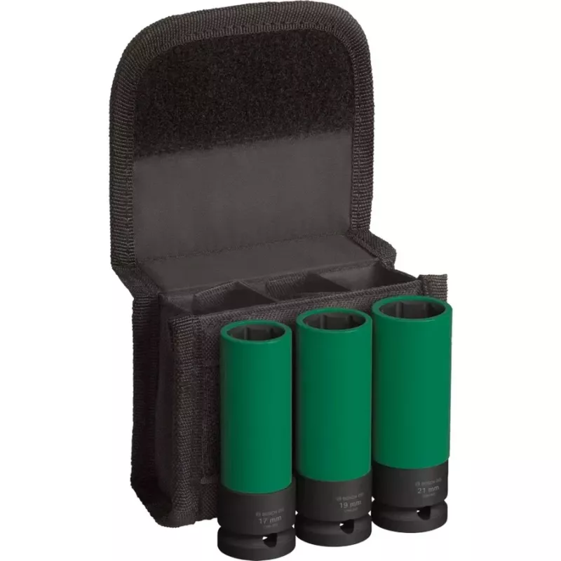 Slagsleutelset Bosch PRO 1/2 inch, 3-delig, diepe dopsleutels met velgbescherming