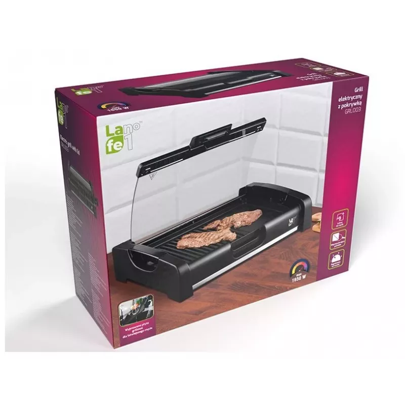 Lafe GRL-003 elektrische contactgrill met deksel, 1650 W