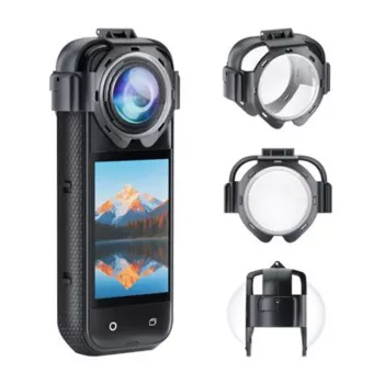 Puluz PU750T lenskleppen voor Insta360 X5 – snap-on beschermklepset