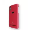 Card Slot Back Shell VixFox voor iPhone X/XS — robijnrood, achterkant met geïntegreerd kaartvak