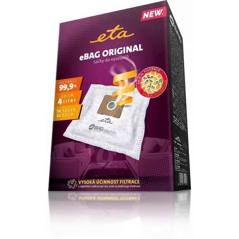 Stofzak voor trommelzuiger ETA ETA960068000 — 5-pack, wit