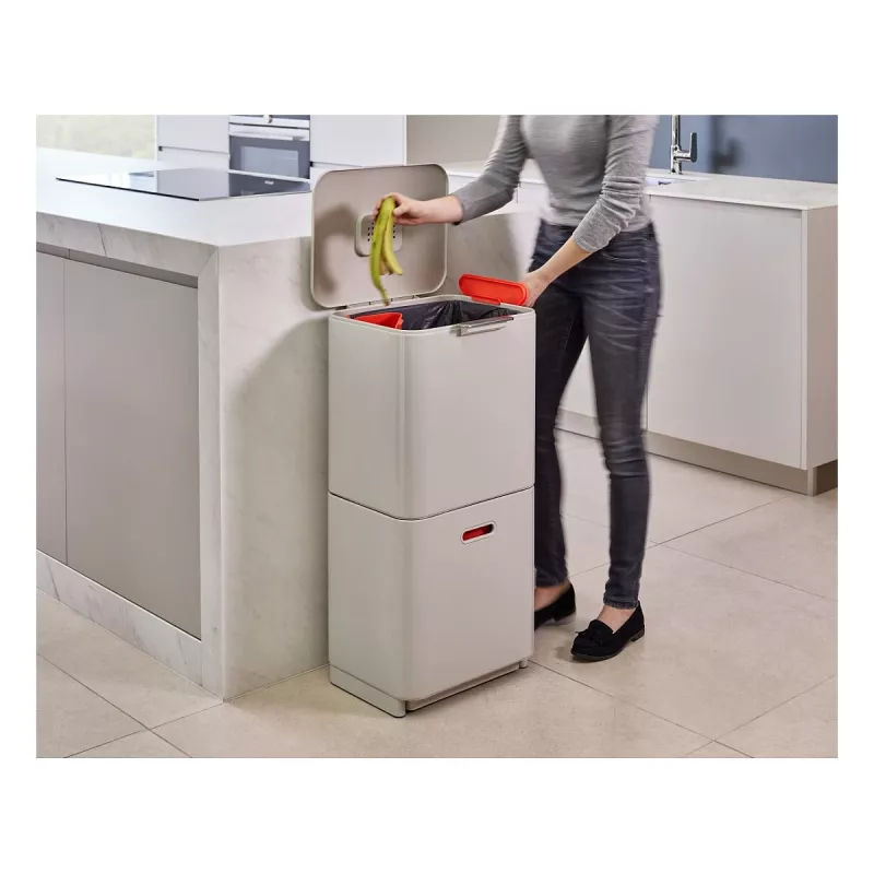 Joseph Joseph afvalbak Totem 60 L steengrijs