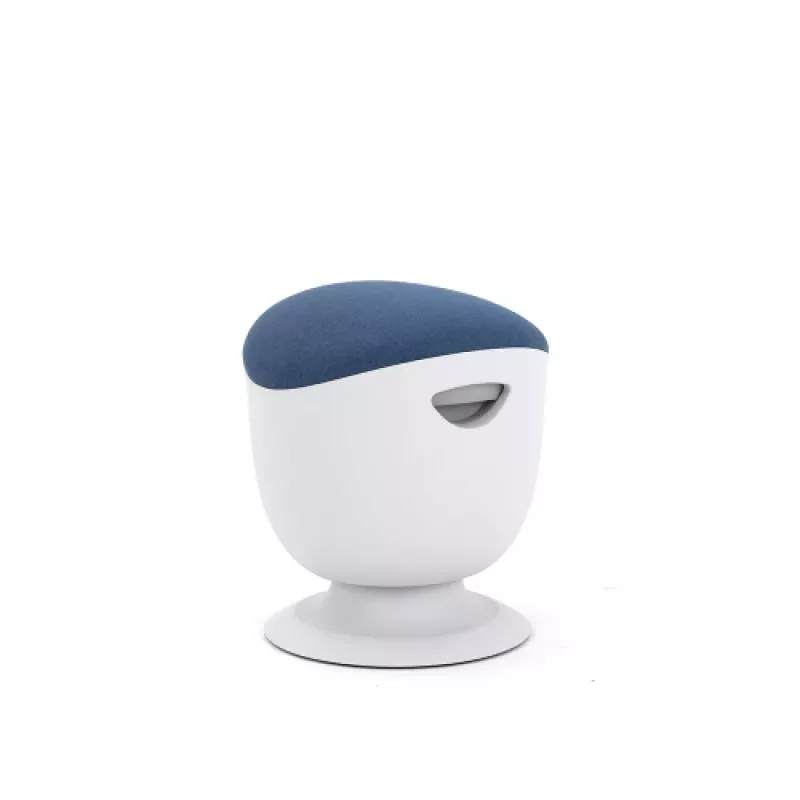 Up Up Seul ergonomische balanskruk wit, D47 blauwe stof