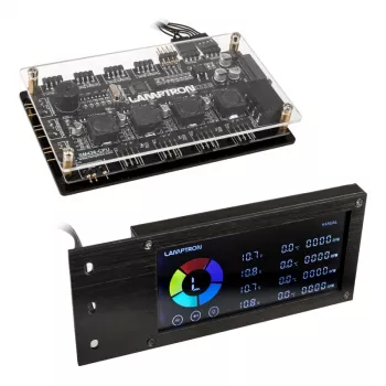 Lamptron SM436 PCI ventilator- en RGB-LED-controller, zwart