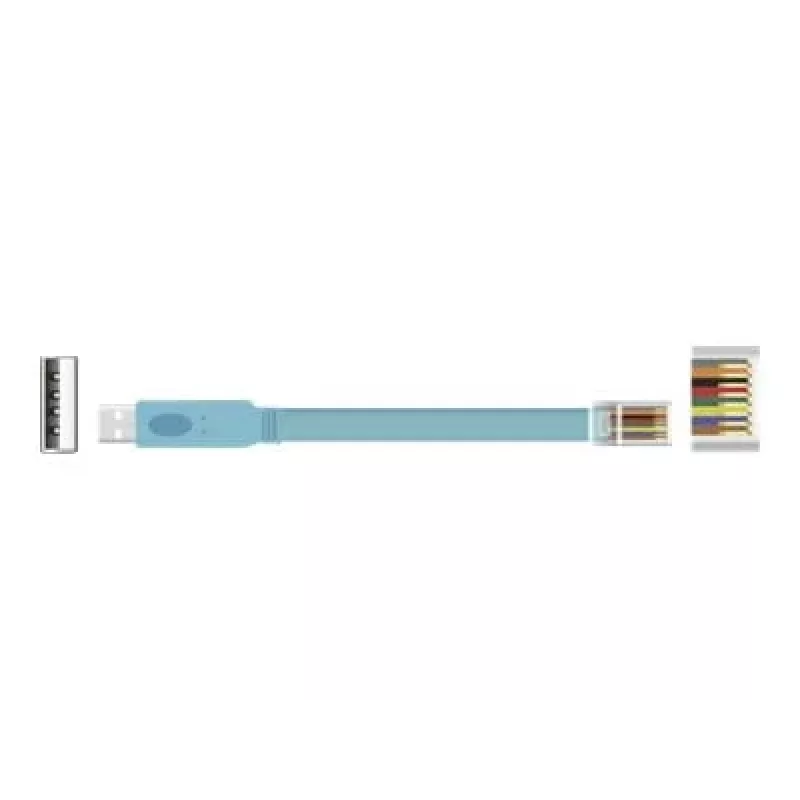 Delock USB 2.0 naar seriële RS-232 RJ45 console-adapterkabel, 3 m, blauw