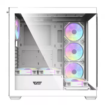 Computerbehuizing Darkflash DS900 (wit) + 7 ARGB-ventilatoren