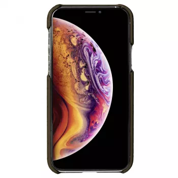Telefoonhoes Krusell Birka voor Apple iPhone 11 Pro Max, donkerbruine hoes in leerstijl