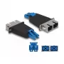 DeLOCK glasvezel-hybridekoppeling LC-duplex stekker naar SC-duplex koppeling blauw