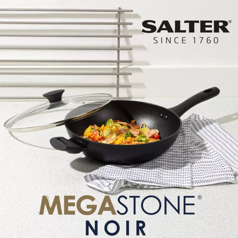 Wok Salter BW09329AR 28 cm Megastone Noir antiaanbaklaag