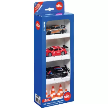 Siku geschenkset racen, voertuig- en banenset, 3 jaar, kunststof, metaal, veelkleurig