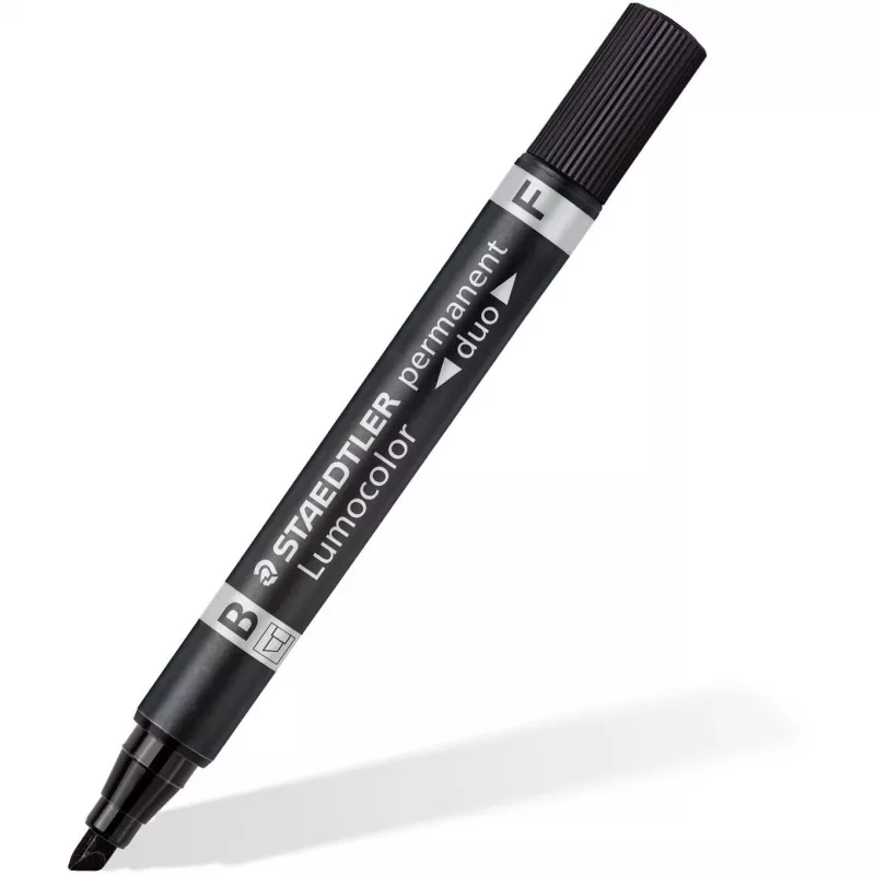 Permanentmarker Staedtler Lumocolor permanent duo 348 B zwart 1 stuk