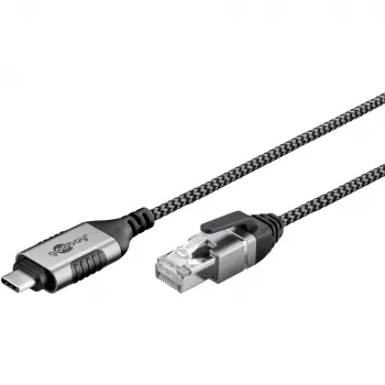 Goobay Ethernet-kabel USB-C 3.1 naar RJ45 slank 1 m – verbindt router, modem of (74401)
