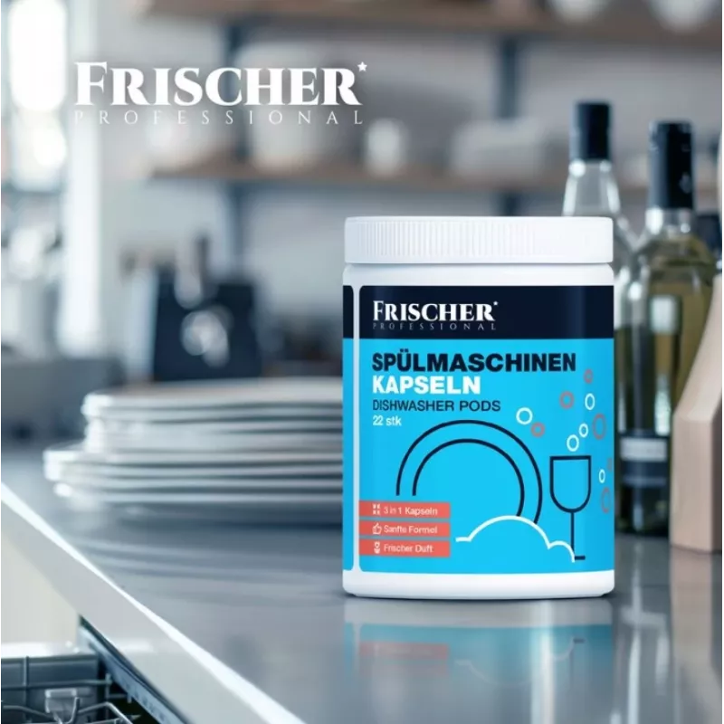 Frischer 3-in-1 vaatwascapsules, 22 stuks
