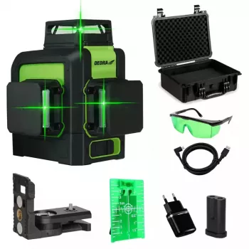 Lasernivelleerapparaat Dedra MC0904 groen — 30 m bereik, groene straal, compact ontwerp