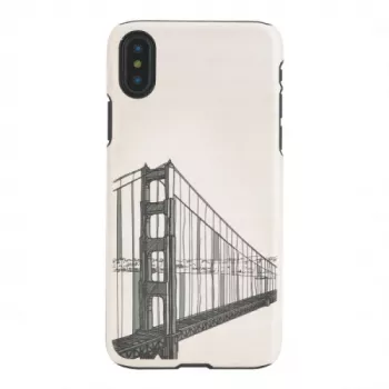 Telefoonhoesje man and wood voor iPhone X/XS, handbruggen-design, zwart