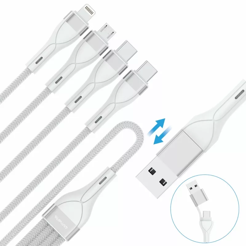 4smarts 541024 USB-kabel 1,2 m USB A/USB C USB C/Micro USB-A/Lightning wit (541024)
