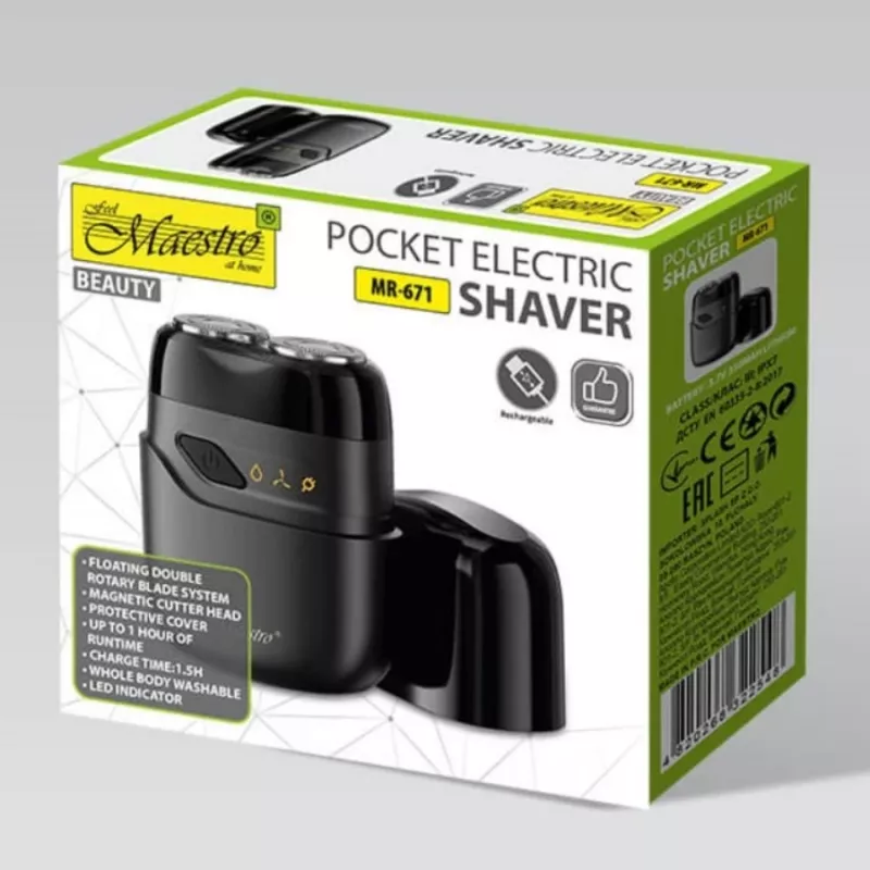Elektrisch scheerapparaat Maestro MR-671 USB compact reisontwerp