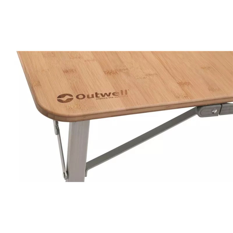 Outwell Custer L Brown campingtafel — bamboeblad, aluminium frame, 700×1200 mm, 11,5 kg