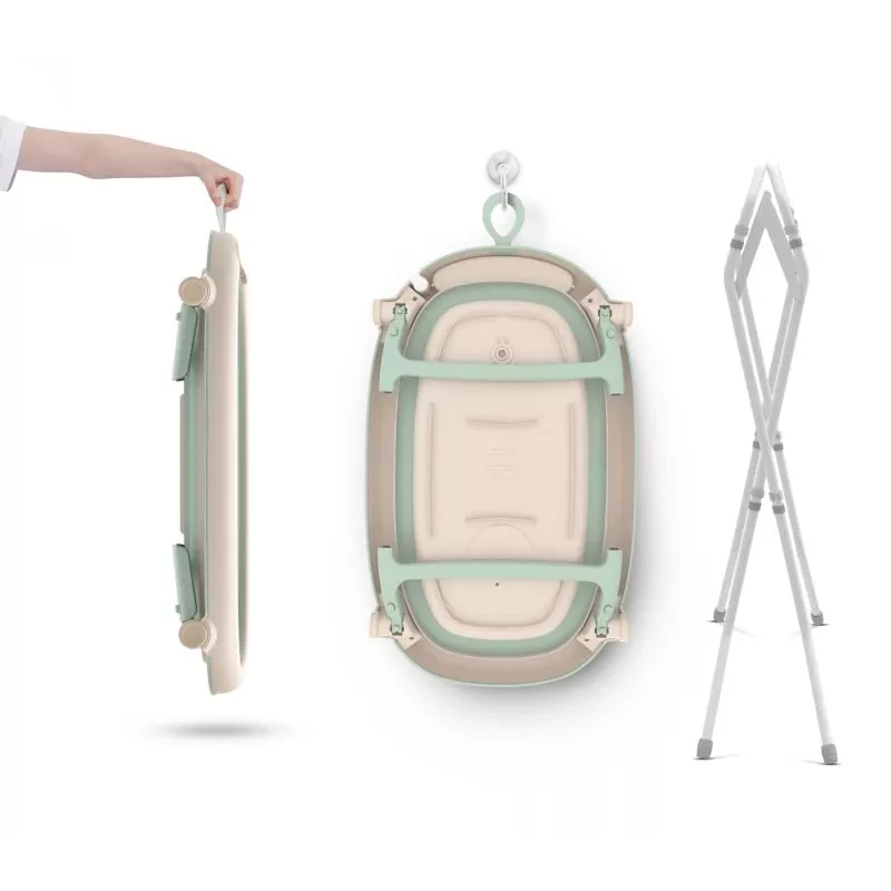 Babybad neno LUCY STAND opvouwbaar met frame, rechthoekig, 1 plateau, max. belasting 30 kg, wit