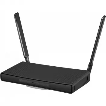 Tafelrouter MikroTik hAP ac³ dualband Wi‑Fi 5, Qualcomm IPQ4019 719 MHz, 5x Gigabit RJ‑45, 1x USB, PoE, 2 externe antennes, zwart