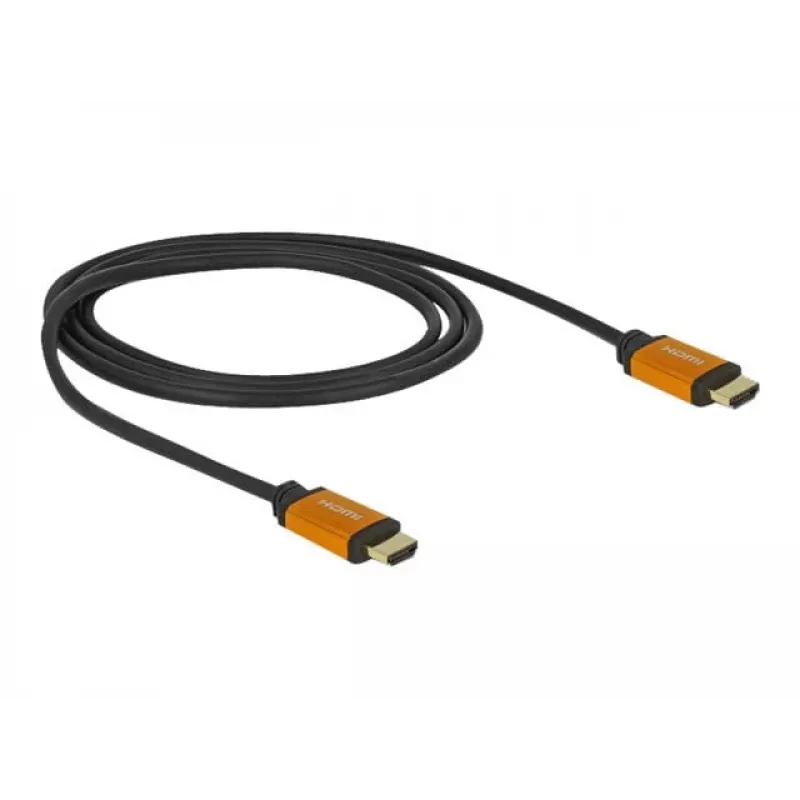 HDMI-kabel DeLOCK 85727 1m Type-A stekker naar stekker zwart goud