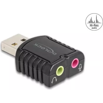 Delock 65964 externe USB-geluidskaart, 24 Bit / 96 kHz, USB Type-A