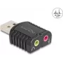 DeLOCK 65964 kabeladapter USB Type-A 3,5 mm zwart
