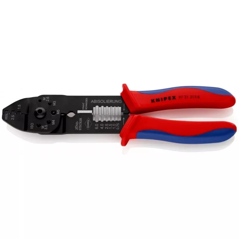 Knipex 97 21 215 B krimpgereedschap zwart, blauw, rood