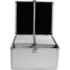MEDIARANGE BOX76 - opbergbox - 300 discs - zilver - fleece - kunststof - hout - 120 mm - aluminium
