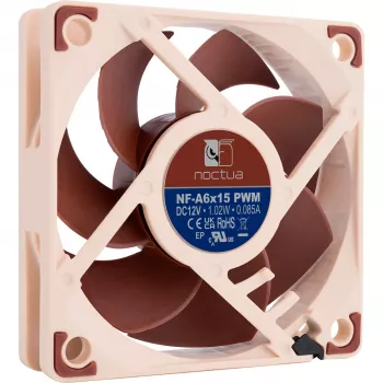 Behuizingsventilator Noctua NF-A6x15 PWM 60mm, PWM-regeling, geluidsarm ontwerp