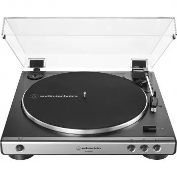 Audio Technica unisex AT-LP60XUSB volautomatische platenspeler met riemaandrijving, analoog & USB, zwart