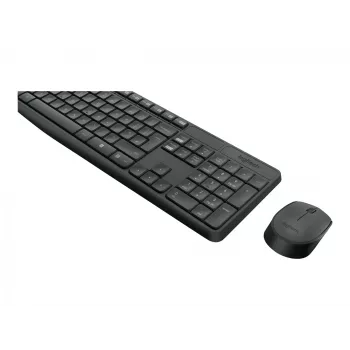 Logitech MK235 draadloze toetsenbord- en muiscombinatie full-size grijs