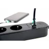 Stekkerdoos GEMBIRD TSL-PS-F4U-02 met 4 PL-stopcontacten en USB-oplader, zwart