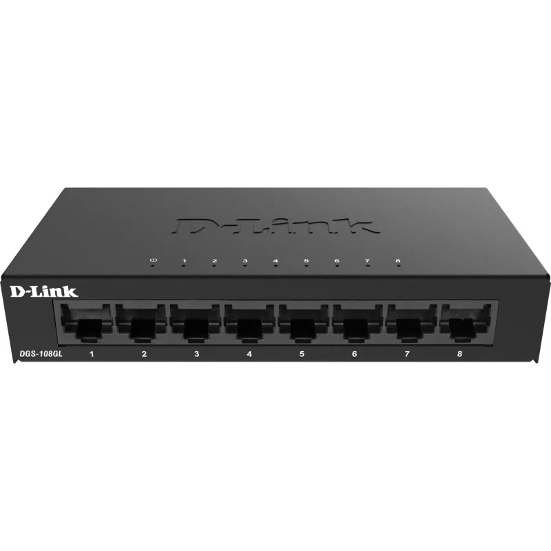 D-Link DGS-108GL unmanaged Gigabit Ethernet (10/100/1000) zwart