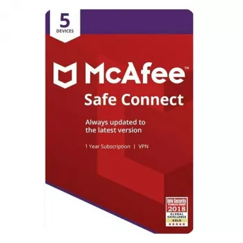 McAfee Safe Connect VPN 5 apparaten 1-jaars key, wereldwijd