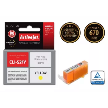 Compatibele inktpatroon ACC-521YN geel voor Canon CLI-521Y hoge (XL) capaciteit 10 ml
