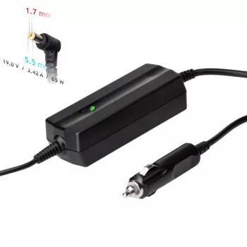 Akyga AK-ND-34 auto-notebookvoeding voor Acer, 65 W, 19 V / 3,42 A, 5,5 x 1,7 mm, 12 V ingang