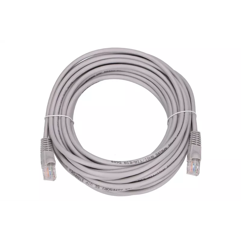 Ethernet-patchkabel Extralink Cat 5e UTP, 10 m, RJ-45–RJ-45, grijs