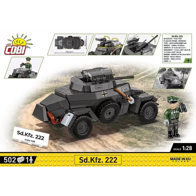 Cobi Blocks Sd.Kfz 222 modelbouwpakket COBI-2657 — 502 bouwstenen