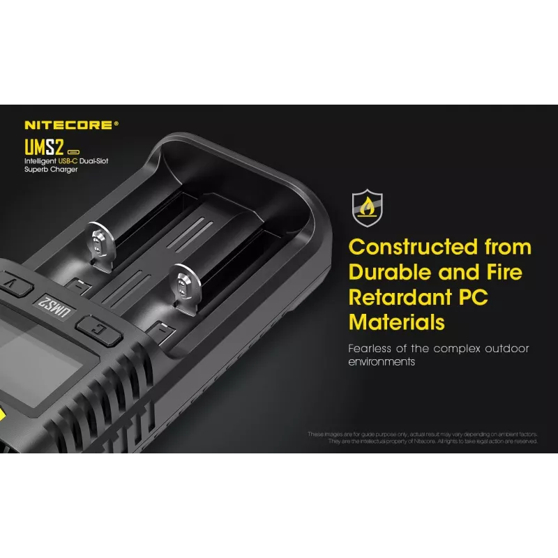 Nitecore UMS2 accu-oplader huishoudbatterij DC lithium-ion nikkel-cadmium
