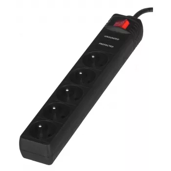 EnerGenie SPF5-C-5 overspanningsbeveiliging 5 AC-stopcontacten 250 V 1,5 m zwart